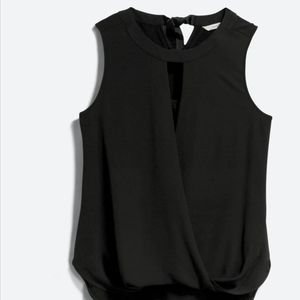 HAWTHORNClearwater Mixed Material Surplice Blouse